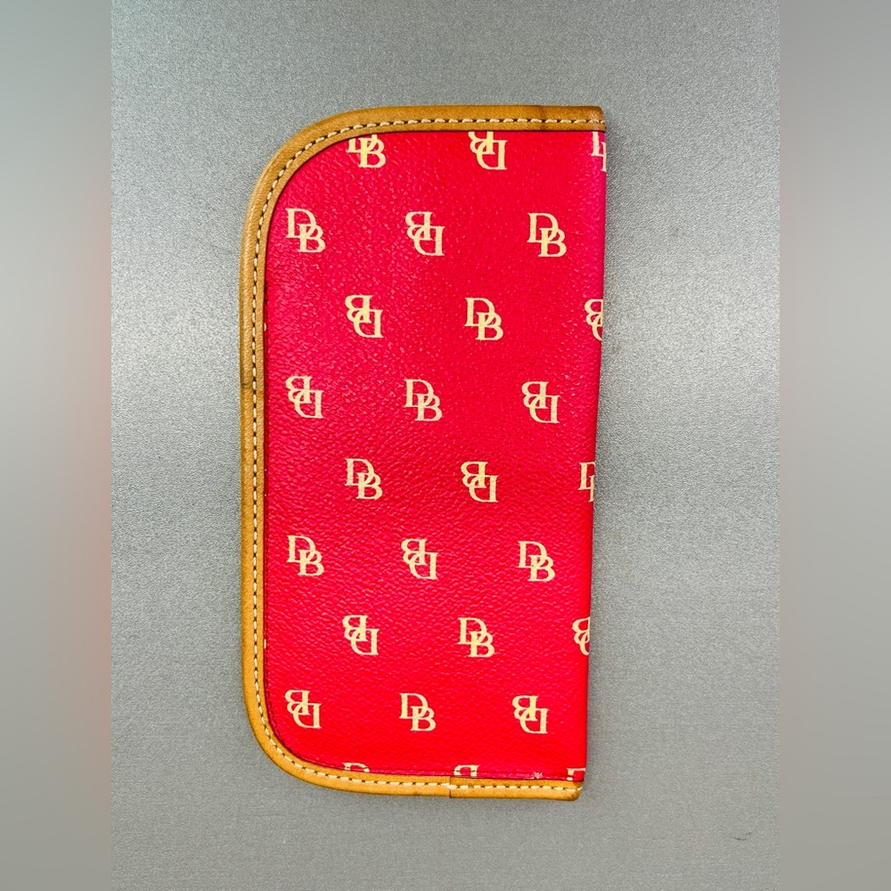 Dooney & Bourke Red and Tan Logo Reading / Sunglasses Soft Case